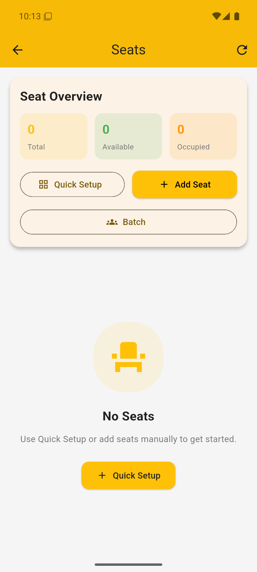 Seats screen